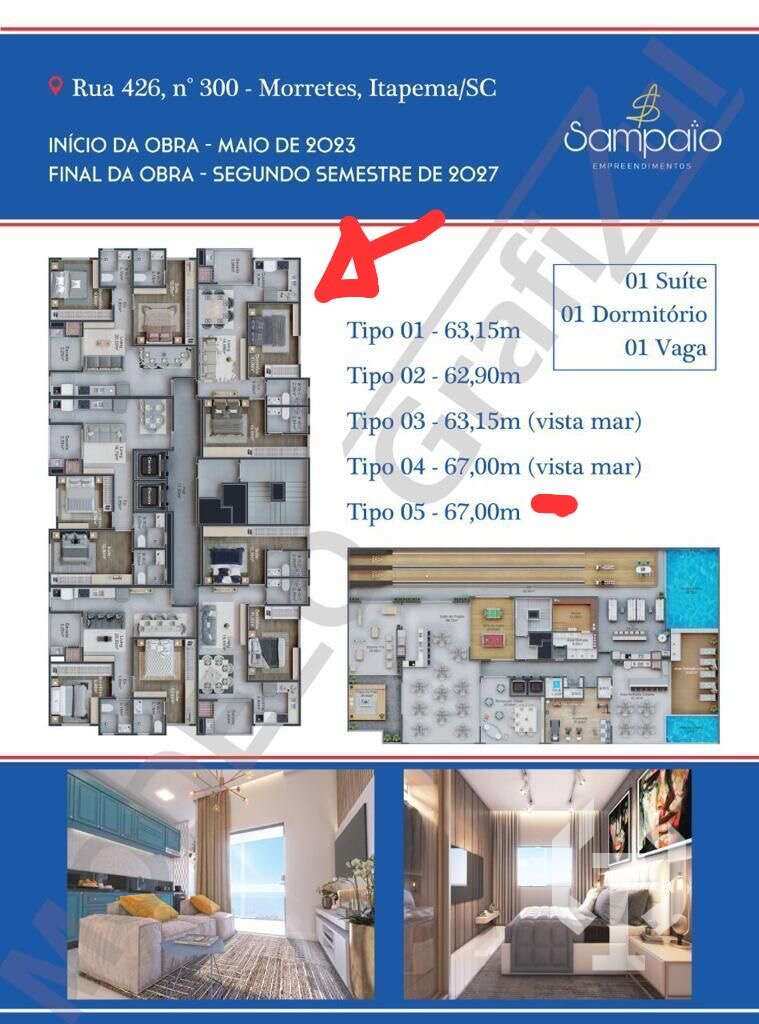 Apartamento à venda com 2 quartos, 67m² - Morretes,Itapema